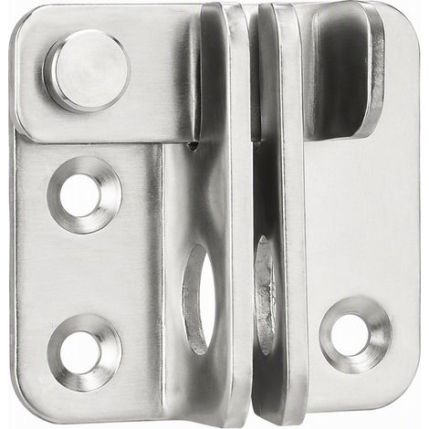 Loquer de porte en acier inoxydable ouverture à gauche petit modèle, gâche anti-ouverture pour meuble et placard, avec vis et colle incluses (1/5)