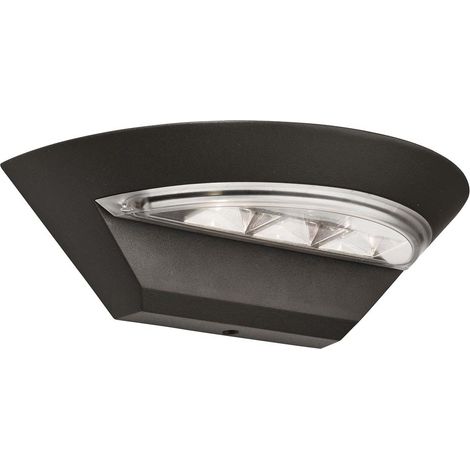 Support mural extérieur LED 6W demi-cercle, gris foncé 4000K 450 lumens GRIS FONCE clair