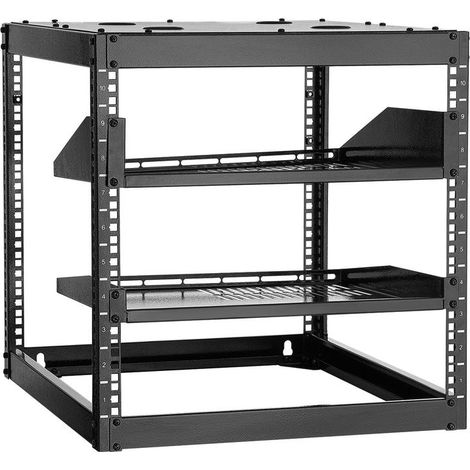 Rack Serveur 10U Cadre Ouvert 19 Pouces Profondeur 585 mm Baie Réseau Murale ou au Sol en Acier au Carbone Q235 (1/5)