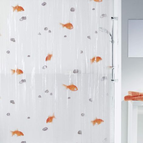 PEVA Shower Curtain - Shower Curtain with 8 Eyelets, Modern Style - Waterproof Material - Lightfast and Water Resistant - 180x200cm - Orange