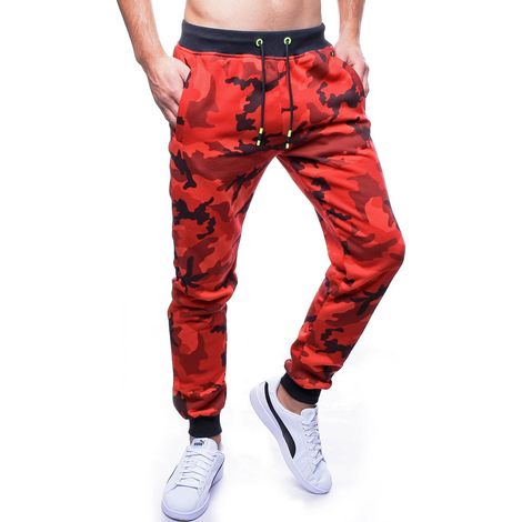 Rote Camo-Jogginghose für Herren Recea L