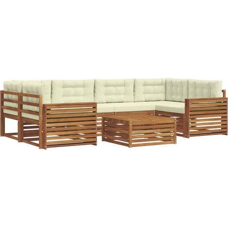 Outdoor Sofa Set 7 pcs Natural and Cream vidaXL (1/5)