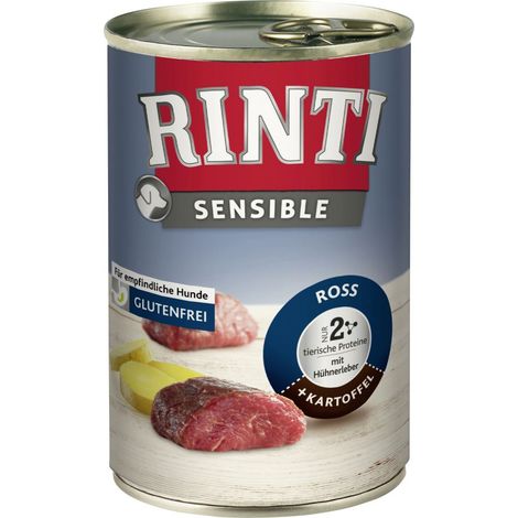 Rinti Sensible Hundenassfutter Adult getreidefrei 400 g Ross & Kartoffel Nassfutter Hunde
