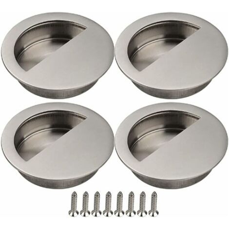 Poignée Porte Coulissante 4 Pièces Porte Coulissante Poignee Porte Coulissante Porte Coulissante Placard Poignée Encastrée Poignée de Meuble avec Vis Porte Coulissante Armoire Argent