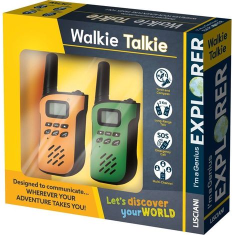 I'M A GENIUS EXPLORER Talkie-Walkie - Kit Communication - LISCIANIGIOCHI - Portée 4 km & Accessoires Inclus - Des 7 ans (1/4)