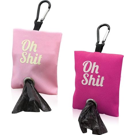 Distributeur de Sacs à Déjections Canines de 2 Couleurs, Support Portable pour Laisse, Avec Clip en Métal pour la Marche, la Course à Pied Ou l'Accessoire Extérieur (Rose, Rouge Rose) (1/5)