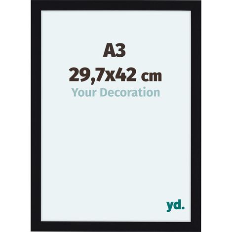 yd. - Cadre photo A3 29.7x42 - Noir Brillant - MDF - Como (1/5)