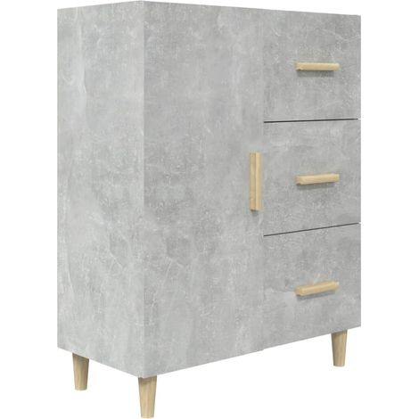 Credenza buffet cassettiera mobile contenitore organizer cucina soggiorno soggiorno 69,5 x 34 x 90 cm derivati del legno grigio 020032041
