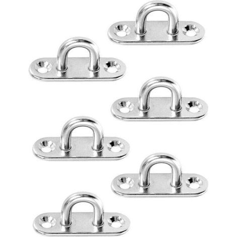 Stainless Steel Eye Plate, Steel Bridge, Ceiling Wall Hook, 5mm Stainless Steel 304 M5 Eye Plates for Yoga Swings, Hammocks, Awnings, Boat Accessories (1/4)
