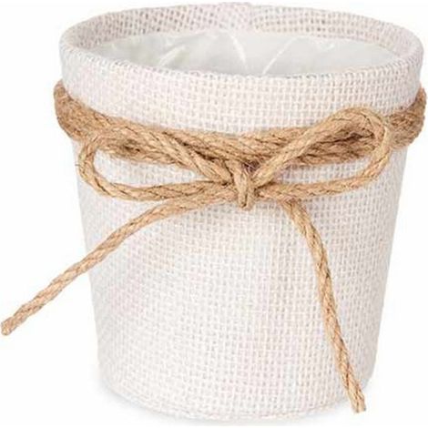 Cache-pot tressé avec nœud en jute, Ø 10 cm (1/2)