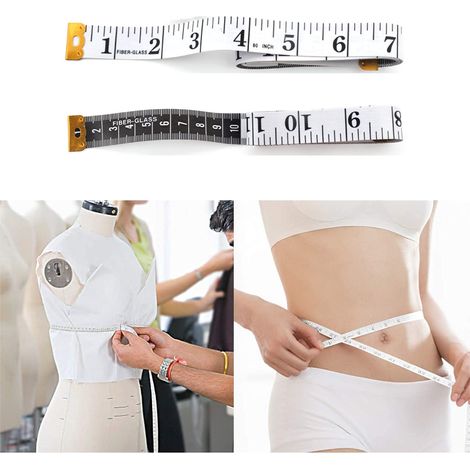 Ruban à mesurer réversible sur mesure - 1,5 m 60 pouces Mesure en tissu sur mesure, ruban à mesurer blanc 1pc (1/4)