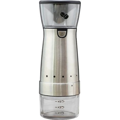 Moulin à café électrique en acier inoxydable pour grains de café, avec une mouture pratique pour l'espresso, le café filtre, à la maison, au bureau et en voyage.-AquaForge (1/5)