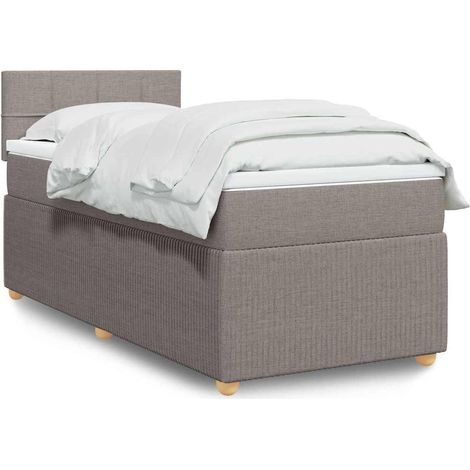 Boxspringbett mit Matratze Taupe 90x190 cm Stoff