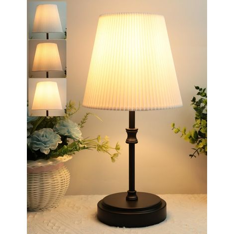 1 Lampe De Chevet Tactile,3 Niveaux Dimmable,Led E14 Incluse,Abat-Jour Tissu,Pour Salon Chambre (1/5)