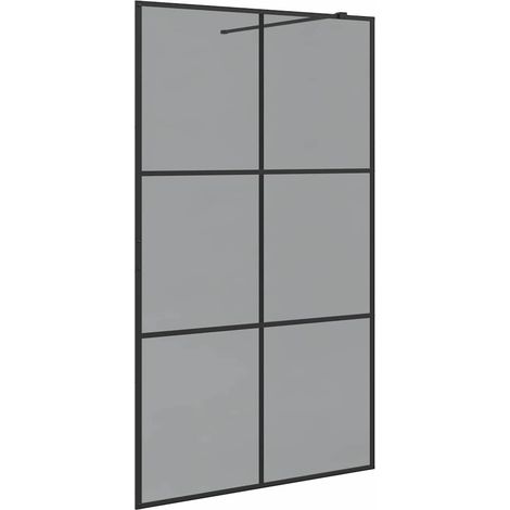 Parete Doccia Walk-in Nero 115 x 195 cm vetro temperato vidaXL