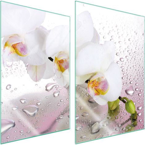 PIASTRA PROTETTIVA IN VETRO PER CUCINA 2x35x52 ORCHIDEA (1/5)