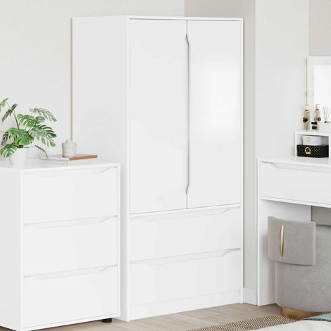 vidaXL Kleiderschrank mit Tür Weiß 79,5 x 49 x 156 cm Holzwerkstoff (1/5)