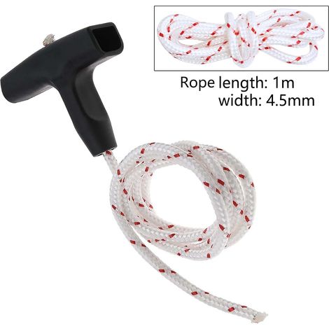 Maniglia di avviamento in 4 pezzi con corda di trazione, cavo di avviamento a strappo e impugnatura per motoseghe, lunghezza 1 metro, diametro 4,5 mm, compatibile con i modelli MS381 660 ecc. - ALTRO (1/3)