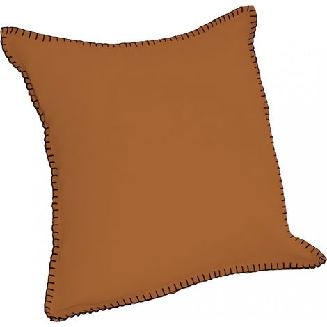 Coussin en coton lavé 40x40 cm SPIRIT bronze, par Soleil d'Ocre
