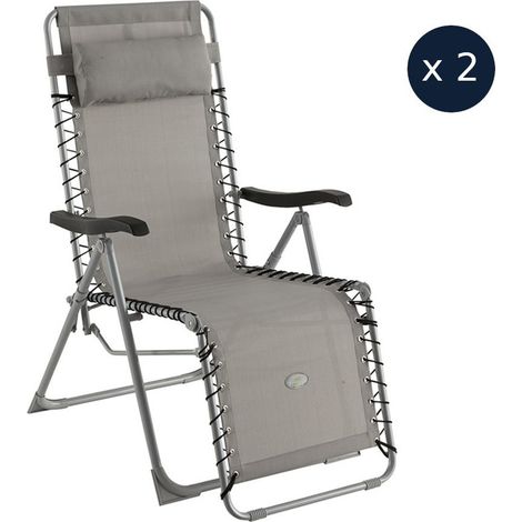 Hesperide – Fauteuils de jardin relax 2 places – Acier époxy antirouille – Assise textilène 5 positions – Dimensions 63x91x111 cm – Résistance UV grade 6