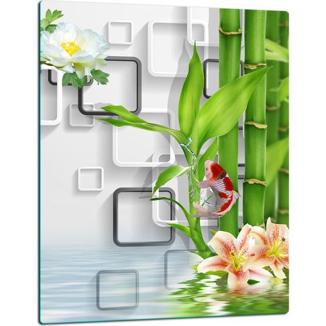 TAGLIERE IN VETRO 40x52 CON MOTIVO FIORI (1/5)