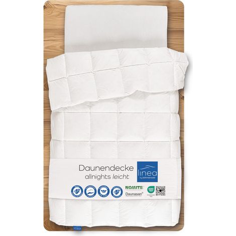 Couette Douillette Légère, 155 x 220 cm, 100% Plumes et Duvet, Convient aux Personnes Allergiques, Lavable à 60 °C, Fabriquée en (1/5)