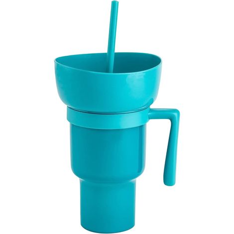 Tasse à pop-corn Tasse à snacks Tasse multifonctionnelle-Bleu et vert