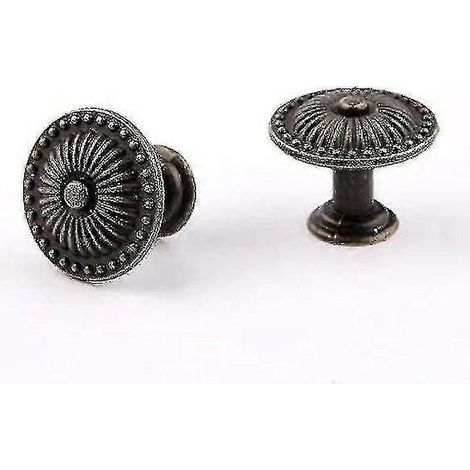 Boutons de meuble, lot de 12, poignée de commode, bouton de tiroir vintage en bronze (1/4)