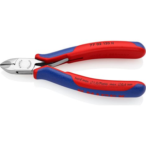 Knipex Tronchese per Elettronica con Tagliente Laterale in Metallo Duro Rivestiti in Materiale Bicomponente 120 Mm 77 02 120 H (1/5)