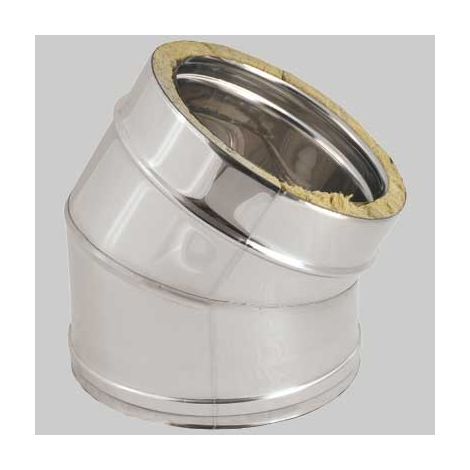 CURVA A 45 ° DOPPIA PARETE Int. EE 200 Est. EE 250 MADE IN ITALY