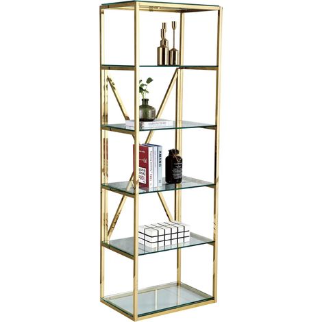 Bibliothèque ARYA gold en verre Transparent 60x40x180 cm (1/3)