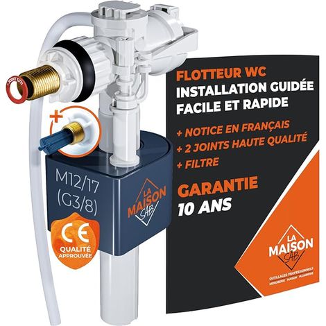 Flotteur WC - Notice + Joint + Filtre - Robinet à Mecanisme Horizontal pour Toilette WC (1/5)