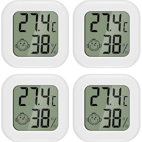 4 pièces Mini LCD Thermomètre Hygromètre Interieur Termometre Maison Convient pour Les Chambres D'enfants,Les Chambres de Personnes âgées etc (1/3)