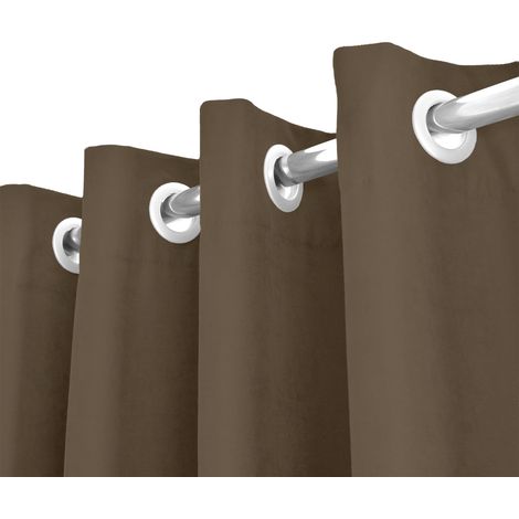 Tenda Semioscurante 140 x 290 Cm Moderne Con Occhielli Tortora scuro - 2 Tende
