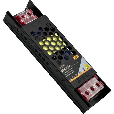 Alimentatore slim stabilizzato 24v 60 watt switch trasformatore 2.5 mha per videosorveglianza e led (1/4)