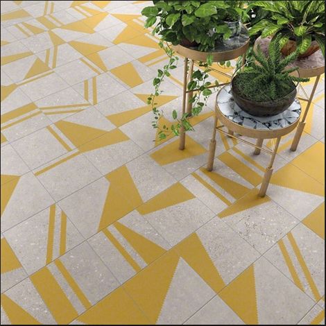 Aelle - Carrelage sol / mur effet ciment 20x20 cm KOKOMO GRIS ORO NASSAU PATCHWORK - Vendu par boîte de 1 m² (1/5)