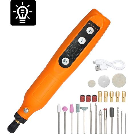 Mini-Elektromühle mit 5 Geschwindigkeitsstufen und USB-Ladefunktion für Jade – Orange