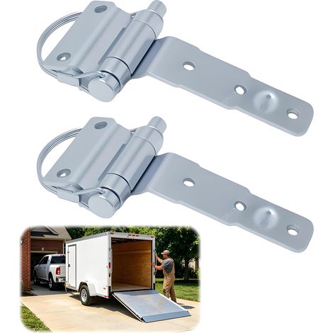 2 Pièces Charnières De Remorque En Acier Galvanisé Amovibles De Forme D Accessoires De Boulons Amovibles Inclus, Charnière Remorque, Adaptées Aux Remorques, Camions, Fourgons Et Remorques De Voyage (1/5)
