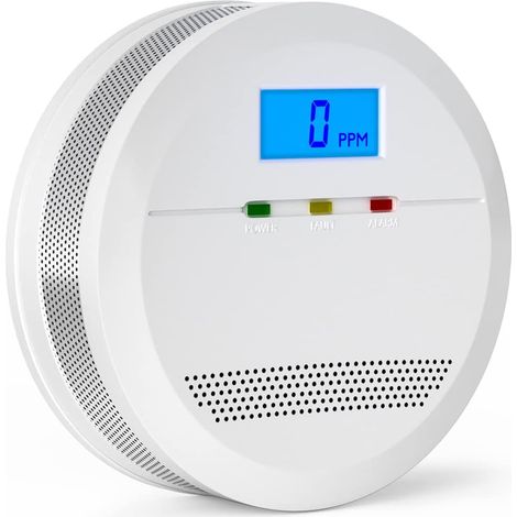 Kohlenmonoxidmelder zertifiziert nach EN 50291, Kohlenmonoxid-CO-Alarmmelder mit Digitalanzeige, austauschbarer Batterie-CO-Alarm für Zuhause, Garage, Wohnwagen, Wohnmobil (1/5)