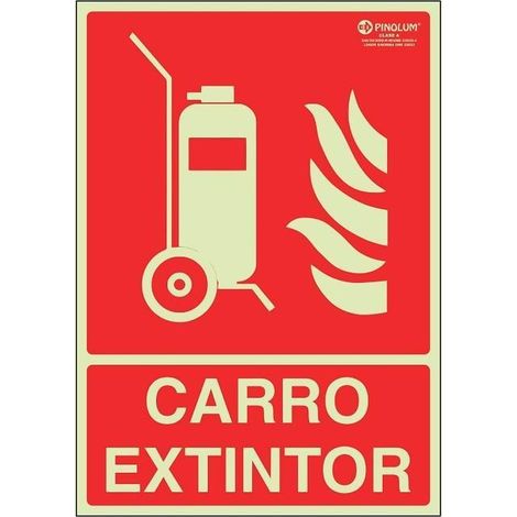 señal 7013 plastico 297x210 ''carro extintoir'' luminisciente