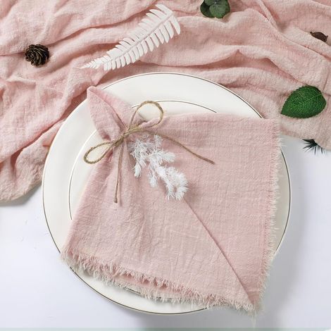 Lot de 50 Serviettes de Table réutilisables en Gaze de Coton Vert de Noël, pour fête de Mariage, décoration de Table rétro, 42 x 42 cm. (1/5)