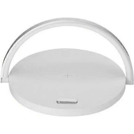 Lampe de bureau LED 10 W rechargeable par USB avec support pour téléphone portable (blanche) (1/4)