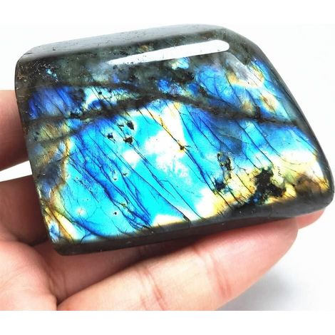 200g Cristal Flamme Naturel Labradorite Quartz Forme Libre Pierre Droite Pierre Gemme Inquiétude Thérapie Pierre Décor À La Maison Et Au Bureau Convient À La Décoration De Meubles Collections de la ma (1/5)