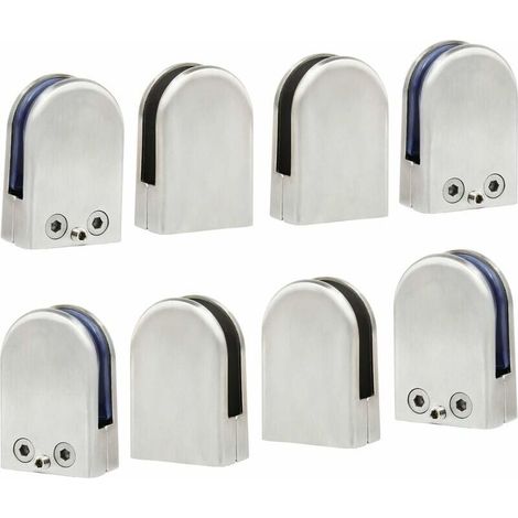 8 Stück (10–12 mm) Glasklemmen, Glashalter aus Edelstahl 304, flache Klemmen für Handläufe, Fenster, Balustraden, verstellbar, Treppenhaus, Badezimmer – LIAIKI