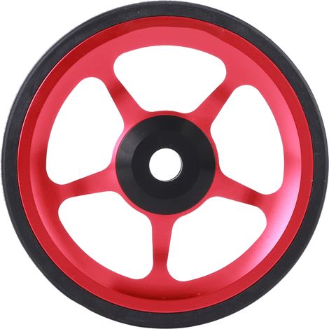 Vélo pliant en aluminium à roulettes faciles à pousser avec vis de fixation Noir Rouge