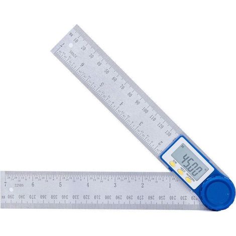Rapporteur d'Angle Numerique, Règle d'Angle Inoxydable pour Menuisier et Fausse Equerre, Plage de Mesure 360°, Règle en Acier pour Travaux de Bois pour de Bricolage, Artisanat et Bricoleurs (1/4)