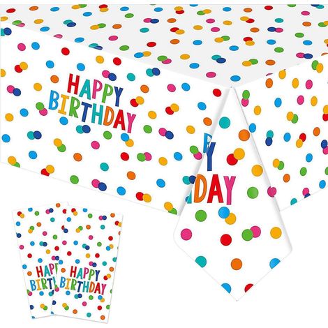 2er-Set Geburtstag Tischdecke 137x274cm Einweg Happy Birthday Tischtuch für Kinder