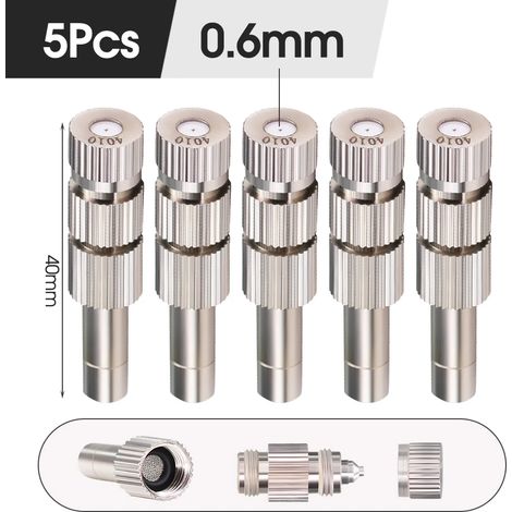 (B-0,6 mm - 5 filtres) Buse de pulvérisation basse pression 6 mm à insertion rapide pour brumisateur extérieur, jardin et terrasse, dispositif de refroidissement et d'humidification (1/5)