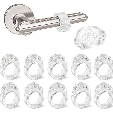 12 pezzi di protezioni in silicone per maniglie di porte, pareti e mobili, finestre e mobili, flessibili ed estensibili (trasparenti) (1/5)