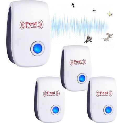 Ultrason Anti Moustique, 4 Pack Répulsifs à ultrasons, Intérieur Répulsif Électronique & Répulsif Moustique Ultrason Anti pour Insectes, Moustiques, Fourmis, Rats, Araignées (1/5)